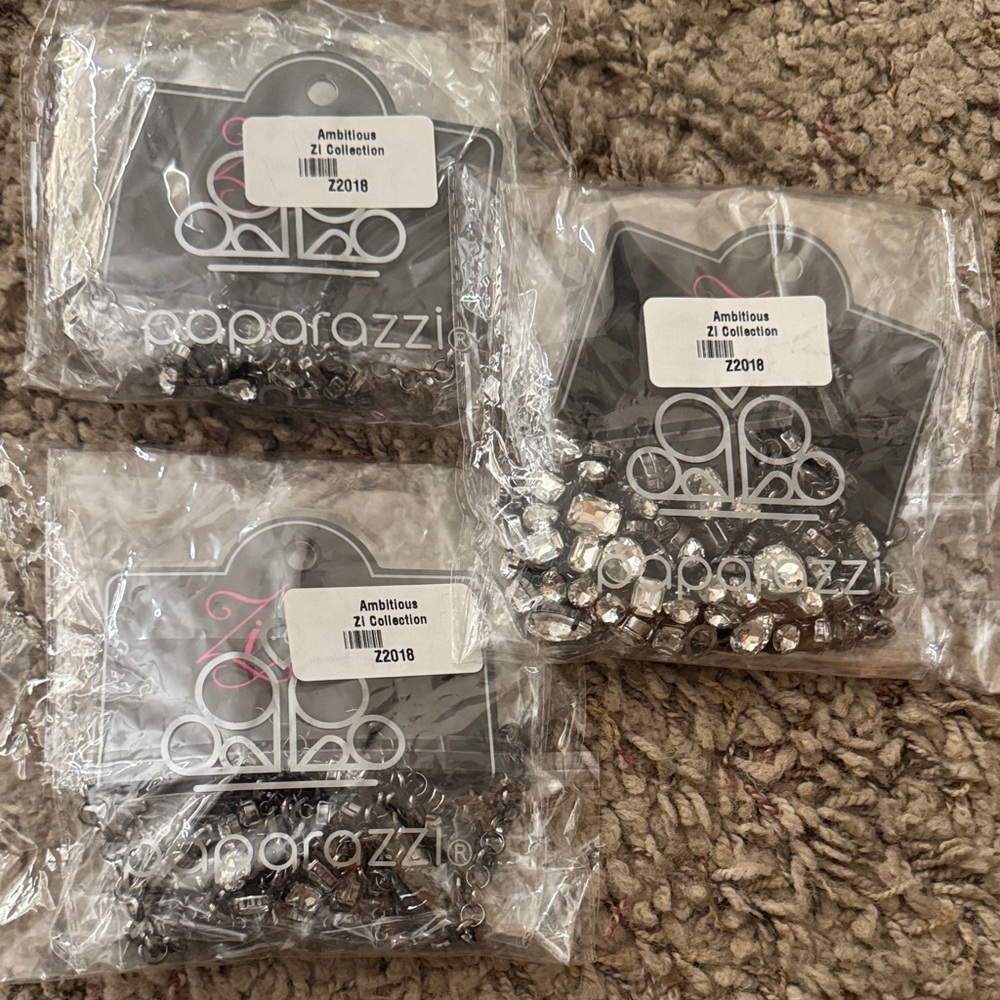 Paparazzi 2020 Zi Collection Ambitious Gunmetal Necklaces x 3!